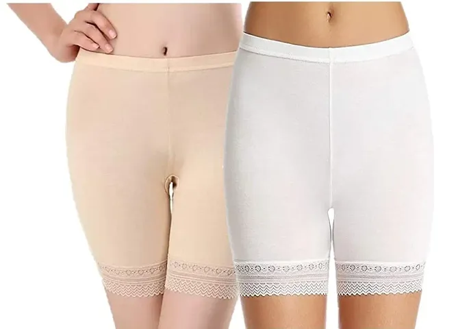 Under Skirt Shorts Safety Pants Soft Stretch Lace Trim Leggings Short Yoga Pants