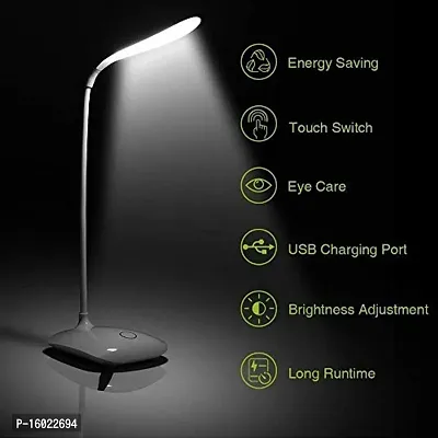 Premium Quality Veemizo Study Lamp Rechargeable Touch On Off Switch Student Study Reading Dimmer Led Desk Lamp White-thumb2