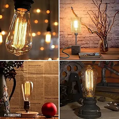 Premium Quality Berbera Edison Tungsten Filament Antique Glass Light Bulbs Vintage Base E27 Bulb Yellow Light For Home Decoration, Living Room, Hall, Balcony, Restaurant Bar Lighting Pack Of 3-thumb5