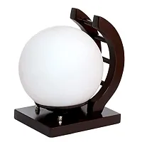 Premium Quality Carsten Globe Shaped Wood And Glass Indoor/Outdoor Wall Light/Wall Lamp Lighting, Brownish-thumb1