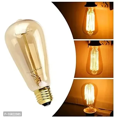 Premium Quality Berbera Edison Tungsten Filament Antique Glass Light Bulbs Vintage Base E27 Bulb Yellow Light For Home Decoration, Living Room, Hall, Balcony, Restaurant Bar Lighting Pack Of 3-thumb2