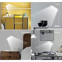 Premium Quality Veemizo Rechargeable Led Desk Lamp Touch Control On/Off Student Study Table Lamps Touch Dimmer Night Reading Lamp For Children Eye Protection Lamp - White,Pack Of 1-thumb1