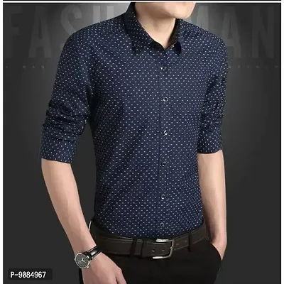 Classic Cotton Blend Dotted Casual Shirts for Men-thumb0