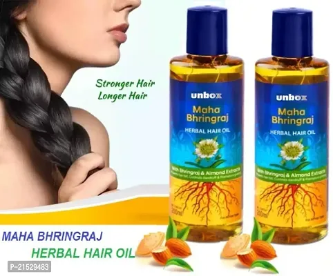 Unbox Maha Bhringraj Herbal Hair Oil 200 Ml - For hair growth  (Pack of  2 )-thumb0