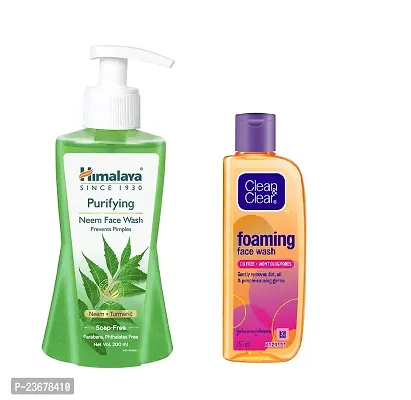 Himalaya Purifying Neem Face Wash 200ml with clean and clear foaming face wash