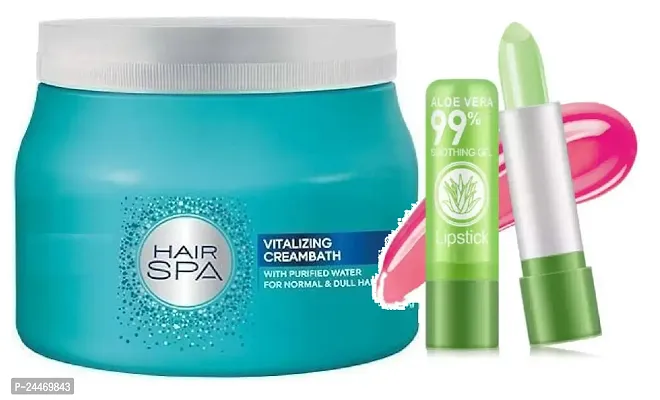 Hair Spa Vitalizing Creambath 490g + aloevera lipblam-thumb0