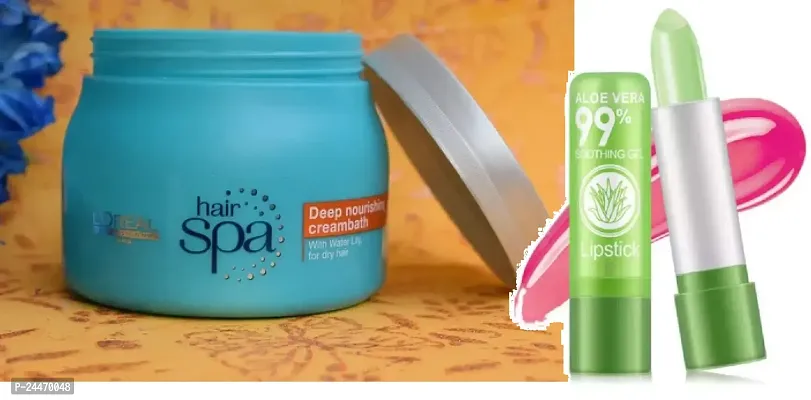 Lrsquo;Oreal Deep Nourishing Cream Bath Hair Spa 490gm + alovera lip balm-thumb0