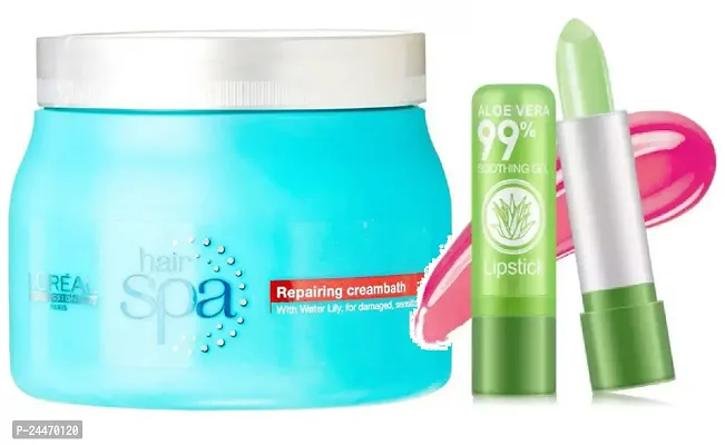 Hair Spa Repairing Creambath 490g + alovera lip balm