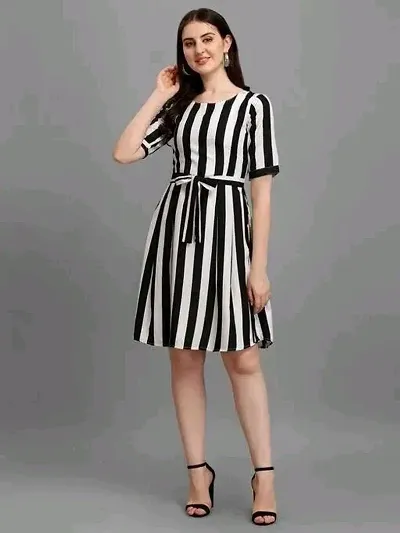 Fancy Striped Skater Dress