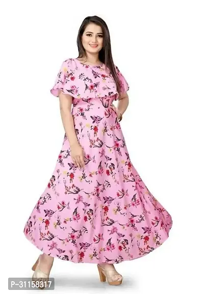 Stylish Crepe Dress For Women-thumb0