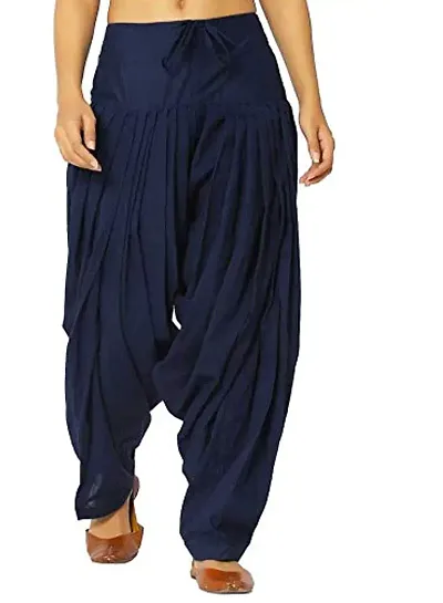 ENDFASHION Woman's Cotten Plain Patiala Salwar (Free -Size) (Cotton, Blue)