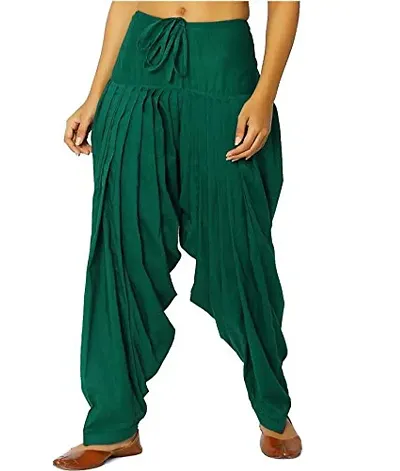 Branded Filter Product's Women Solid Pure Patiala Salwar (Free Size) (DARK GREEN)