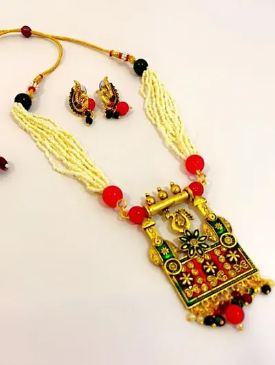 Meenkari Style Fancy Designer Long Necklace For Womens