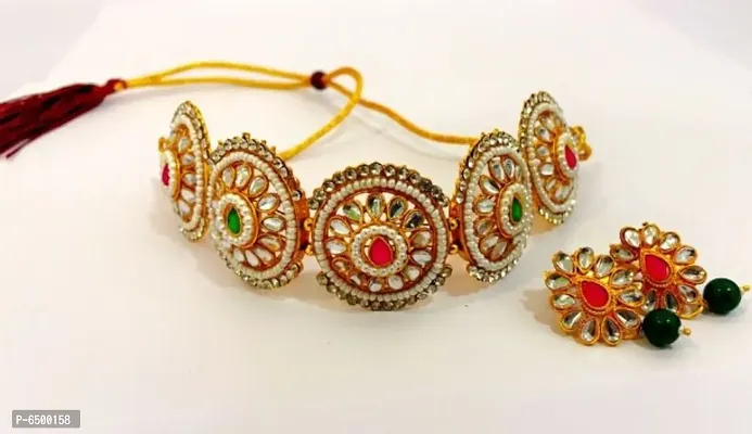 Buy Unique Golden Color Traditional Pearl Choker Necklace with