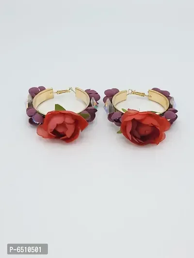 Women Fabric Floral Earring-thumb0