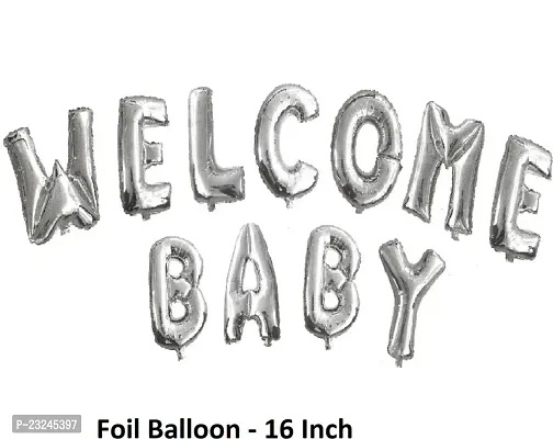 Welcome Baby (11 Alphabets) Letter Air Foil Balloons For New Born Baby Boys/Girls Welcome Celebration And Decoration