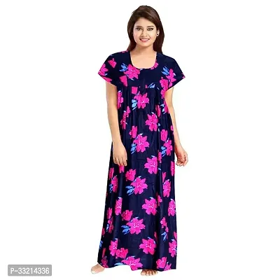 Elegant Multicoloured Cotton Printed Nighty For Women-thumb0