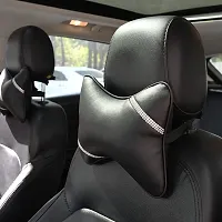 VVHOOY Car Neck Pillow for Driving,2 PCS Car Headrest Pillow Bling Diamond Crystal Soft Breathable Leather Car Head Neck Rest Support Pillow,Car Decor Accessories for Women Men-thumb3