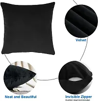 Edylinn Car Velvet Cushion with Filling Inside, Black Colour Pack of 2 (40cmX40cm) Tata Nano-thumb1