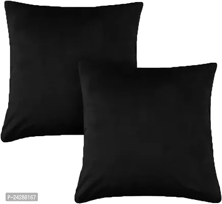 Edylinn Car Velvet Cushion with Filling Inside, Black Colour Pack of 2 (40cmX40cm) Fiat 500