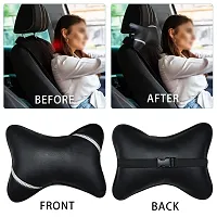 VVHOOY Car Neck Pillow for Driving,2 PCS Car Headrest Pillow Bling Diamond Crystal Soft Breathable Leather Car Head Neck Rest Support Pillow,Car Decor Accessories for Women Men-thumb4