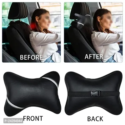 VVHOOY Car Neck Pillow for Driving,2 PCS Car Headrest Pillow Bling Diamond Crystal Soft Breathable Leather Car Head Neck Rest Support Pillow,Car Decor Accessories for Women Men-thumb5