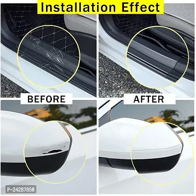 QBUC Car Door Entry Guards Scratch Cover Protector Paint Threshold Guard,Door sill Protector,Front Rear Door Entry Sill Guard Scuff Plate for Most Cars,2in9ft(5cm3m) Transparent-thumb2