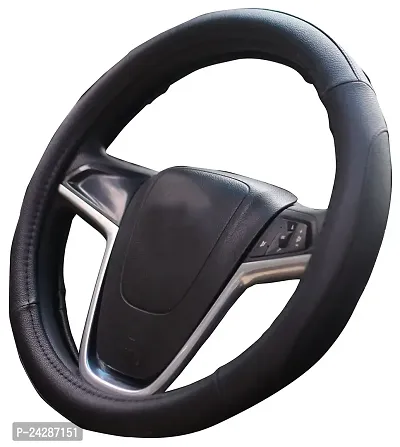 Black Microfiber Leather Auto Car Steering Wheel Cover Universal 15 inch Mayco Bell