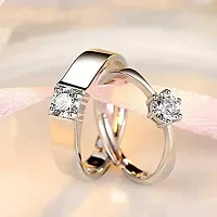 Punjabi Swagg Couple Finger Ring Set with Cubic Zirconia Combo for Girls/Boys-thumb2