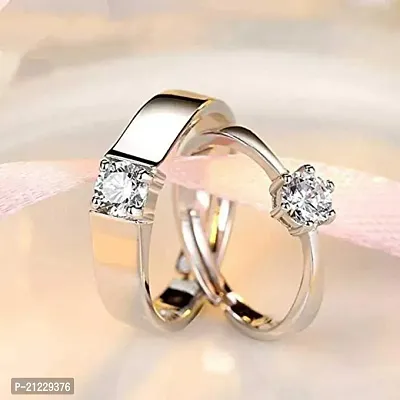 Punjabi Swagg Couple Finger Ring Set with Cubic Zirconia Combo for Girls/Boys-thumb3