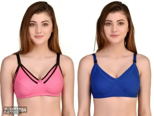 WOMEN BREASTFEEDING/NURSING/MATERNITY BRA( PACK OF 2)PINK,BLUE