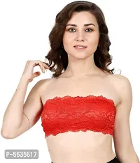 FANCY TUBE PADDED BRA WITH TRANSPARENT STRAPS (RED)-thumb1