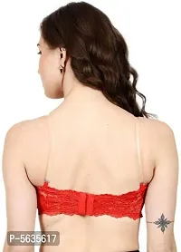 FANCY TUBE PADDED BRA WITH TRANSPARENT STRAPS (RED)-thumb2