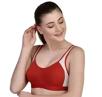 SPORTS BRA,SOFT FABRIC WITH PERFECT STRECH(PACK OF 2)-RED,PINK-thumb1