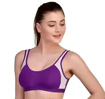 SPORTS BRA,SOFT FABRIC WITH PERFECT STRECH(PACK OF 2)-PURPLE,RED-thumb1