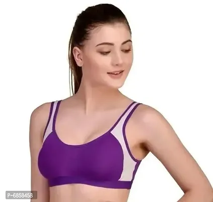 SPORTS BRA,SOFT FABRIC WITH PERFECT STRECH(PACK OF 2)-PURPLE,RED-thumb2