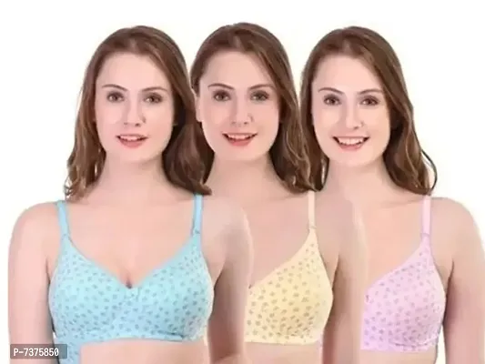 WOMENS STAR PADDED COTTON BRA PACK OF 3