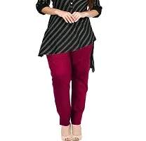 Cotton Lycra Plus Size Women Magenta (Rani) Color Pant With Double Pockets-thumb3