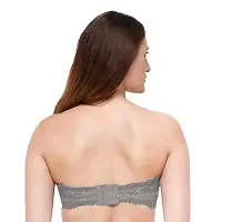 PACK OF 4-FANCY TUBE PADDED BRA,REMOVABLE PAD WITH TRANSPARENT STRAPS-thumb3