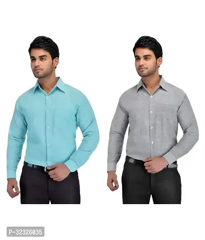 Reliable Multicoloured Cotton Solid Casual Shirt For Men Pack Of 2-thumb0