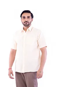 DESHBANDHU DBK Men's Plain Solid 100% Cotton Half Sleeves Regular Fit Formal Shirt's-thumb2