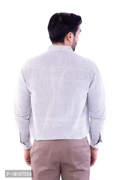 DESHBANDHU DBK Men's Solid Cotton Full Sleeves Regular Fit Shirt (42, Grey)-thumb4