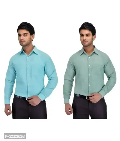 Reliable Multicoloured Cotton Solid Casual Shirt For Men Pack Of 2-thumb0