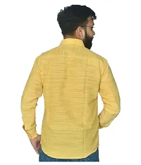 Reliable Yellow Cotton Textured Casual Shirt For Men-thumb2