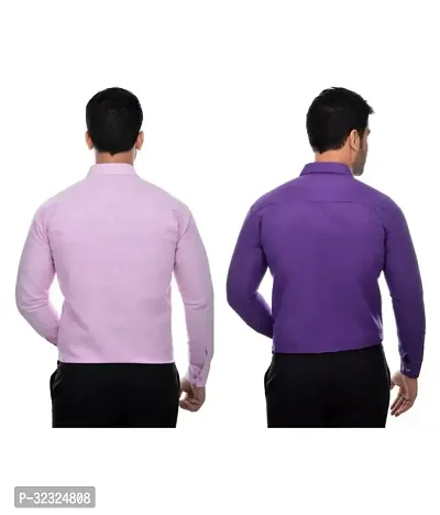 Reliable Multicoloured Cotton Solid Casual Shirt For Men Pack Of 2-thumb2