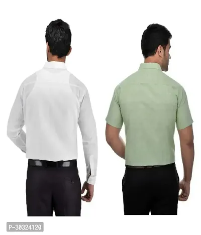 Elegant Multicoloured Cotton  Short Sleeves Casual Shirt For Men Pack Of 2-thumb2