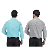 Elegant Multicoloured Cotton  Long Sleeves Casual Shirt For Men Pack Of 2-thumb1