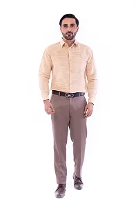 DESHBANDHU DBK Men's Solid Cotton Full Sleeves Regular Fit Shirt (44, Sand)-thumb4