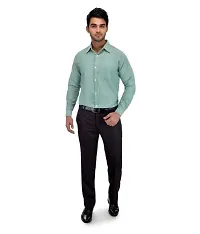 Men's Green Khadi Cotton Solid Long Sleeves Regular Fit Casual Shirt-thumb3