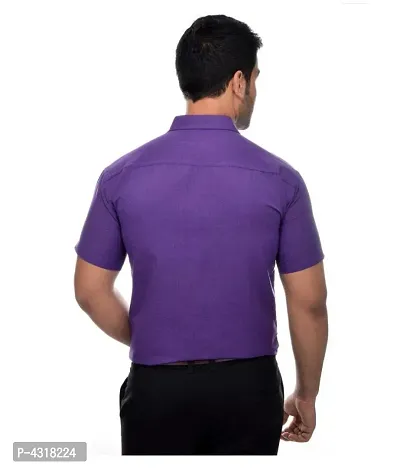 Men's Multicoloured Khadi Cotton Solid Short Sleeves Regular Fit Casual Shirt (Pack of 2)-thumb5